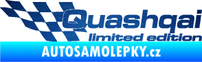 Samolepka Quashqai limited edition levá škrábaný kov modrý