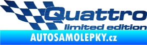 Samolepka Quattro limited edition levá škrábaný kov modrý