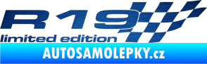 Samolepka R19 limited edition pravá škrábaný kov modrý