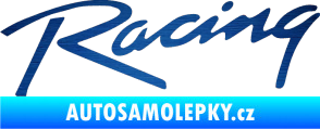 Samolepka Racing 003 škrábaný kov modrý