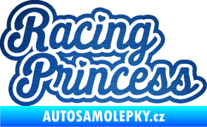 Samolepka Racing princess nápis škrábaný kov modrý