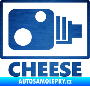 Samolepka Radar cheese škrábaný kov modrý