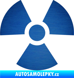 Samolepka Radioactive 001 radiace škrábaný kov modrý