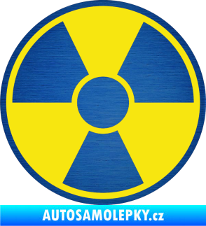 Samolepka Radioactive barevný škrábaný kov modrý