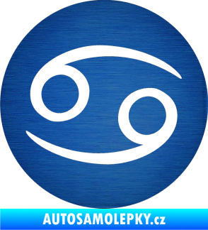 Samolepka Rak 001 - horoskop škrábaný kov modrý
