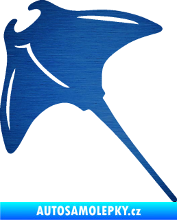 Samolepka Rejnok 004  levá manta škrábaný kov modrý
