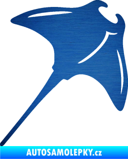 Samolepka Rejnok 004  pravá manta škrábaný kov modrý