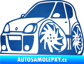 Samolepka Renault Clio sport karikatura levá škrábaný kov modrý