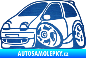 Samolepka Renault Twingo karikatura levá škrábaný kov modrý