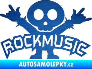 Samolepka Rock music fanda škrábaný kov modrý