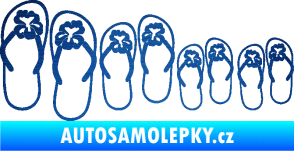 Samolepka Rodina v autě botičky 001 škrábaný kov modrý