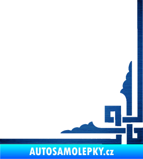 Samolepka Rohová samolepka 003 levá škrábaný kov modrý