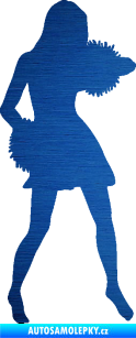 Samolepka Roztleskávačka 003 pravá škrábaný kov modrý