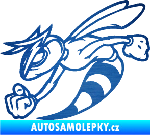 Samolepka Rozzuřená vosa 001 levá škrábaný kov modrý