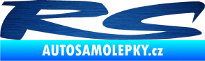 Samolepka RS nápis 001 škrábaný kov modrý