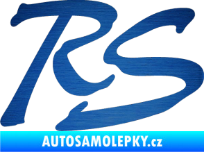 Samolepka RS nápis 002 škrábaný kov modrý
