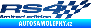 Samolepka RS4 limited edition pravá škrábaný kov modrý