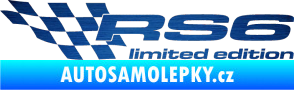 Samolepka RS6 limited edition levá škrábaný kov modrý