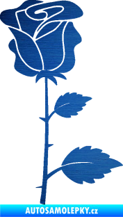 Samolepka Růže 007 pravá škrábaný kov modrý
