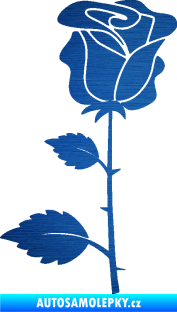 Samolepka Růže 007 levá škrábaný kov modrý