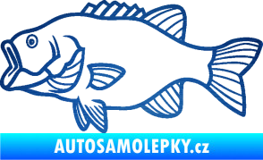 Samolepka Ryba 015 levá škrábaný kov modrý