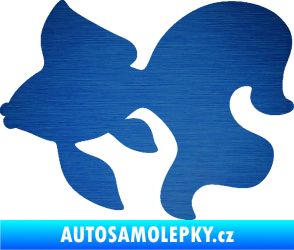 Samolepka Ryba 019 levá závojnatka škrábaný kov modrý