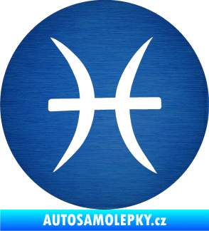 Samolepka Ryby 001 - horoskop škrábaný kov modrý