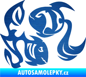 Samolepka Ryby 003 levá škrábaný kov modrý