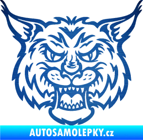 Samolepka Rys 001 škrábaný kov modrý