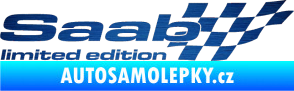 Samolepka Saab limited edition pravá škrábaný kov modrý
