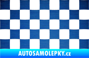 Samolepka Šachovnice 002 škrábaný kov modrý