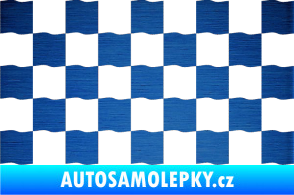 Samolepka Šachovnice 003 škrábaný kov modrý