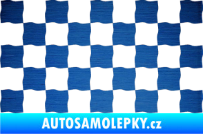 Samolepka Šachovnice 004 škrábaný kov modrý