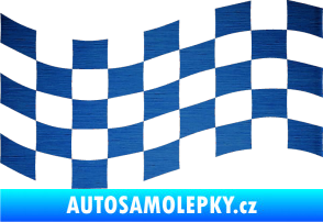Samolepka Šachovnice 006 škrábaný kov modrý