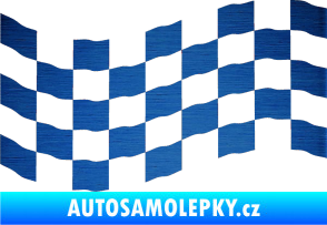 Samolepka Šachovnice 007 škrábaný kov modrý
