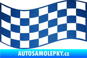 Samolepka Šachovnice 010 škrábaný kov modrý