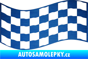 Samolepka Šachovnice 011 škrábaný kov modrý