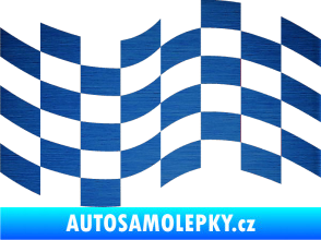 Samolepka Šachovnice 022 škrábaný kov modrý