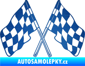 Samolepka Šachovnice 051 škrábaný kov modrý