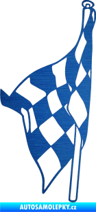 Samolepka Šachovnice 058 škrábaný kov modrý