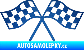 Samolepka Šachovnice 065 škrábaný kov modrý