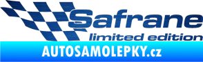 Samolepka Safrane limited edition levá škrábaný kov modrý