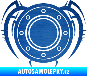 Samolepka Samolepka na víčko od nádrže 001 škrábaný kov modrý