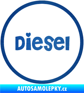 Samolepka Samolepka na víčko od nádrže 007 diesel škrábaný kov modrý
