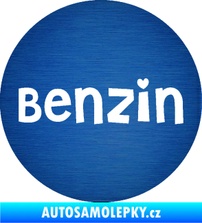 Samolepka Samolepka na víčko od nádrže 008 benzín škrábaný kov modrý