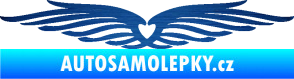 Samolepka Samolepka na zadní okno 002 srdce škrábaný kov modrý
