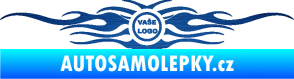 Samolepka Samolepka na zadní sklo plameny se znakem škrábaný kov modrý