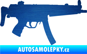 Samolepka Samopal 001 pravá škrábaný kov modrý
