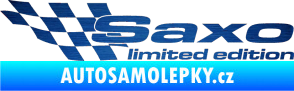 Samolepka Saxo limited edition levá škrábaný kov modrý