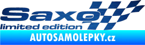 Samolepka Saxo limited edition pravá škrábaný kov modrý
